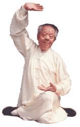 Dr Xie Peiqi in a sitting qigong (chi kung) posture